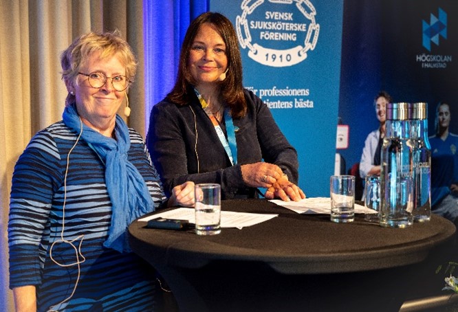Lena-Karin Erlandsson, akademichef Högskolan i Halmstad och Oili Dahl, ordförande Svensk sjuksköterskeförening