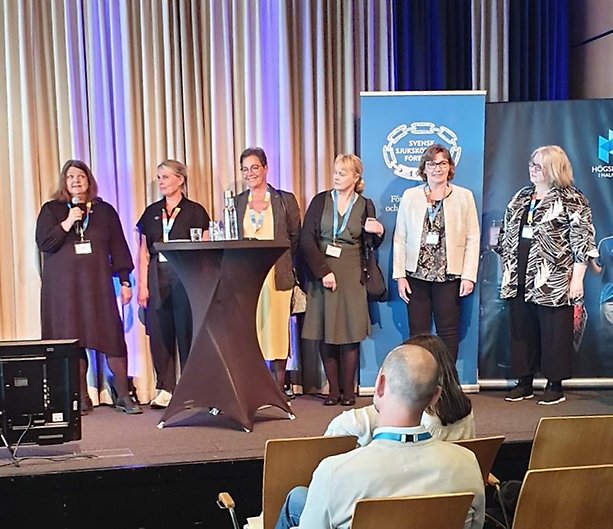 Arbetsgruppen från Högskolan i Halmstad 2022 års VFU-konferens. Foto: Viktoria Alvinger